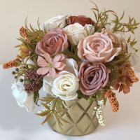 Autumn Roses Faux Floral Arrangement