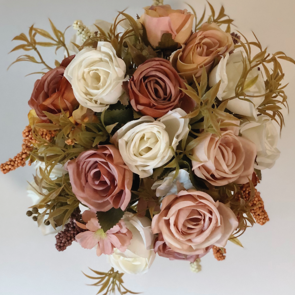 Autumn Roses Faux Floral Arrangement