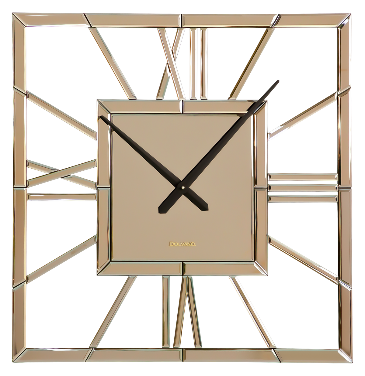 The Square Beauty Handmade Mirror Wall Clock Brown